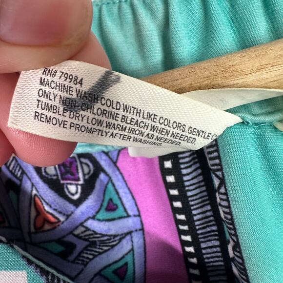 Soma Womens size Medium Bohemian Soft Aztec Geometric Maxi Dress Purple Stretch - Picture 9 of 9